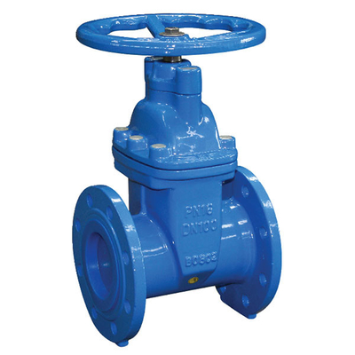 الحديد الزهر DN100 PN16 2 طريقة صمام بوابة ذو حواف DIN جذع مسدود مرن